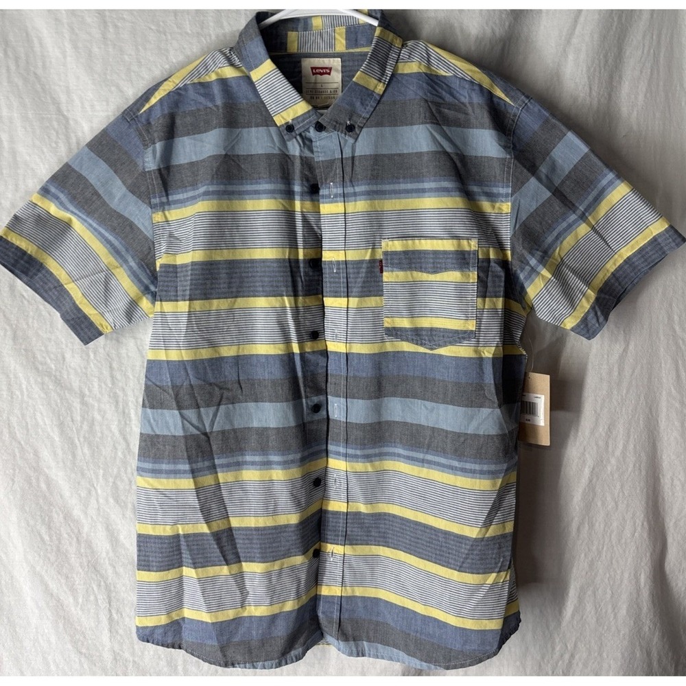New LEVI's Striped Button up Casual S/S Shirt Size Lg - BNWT
